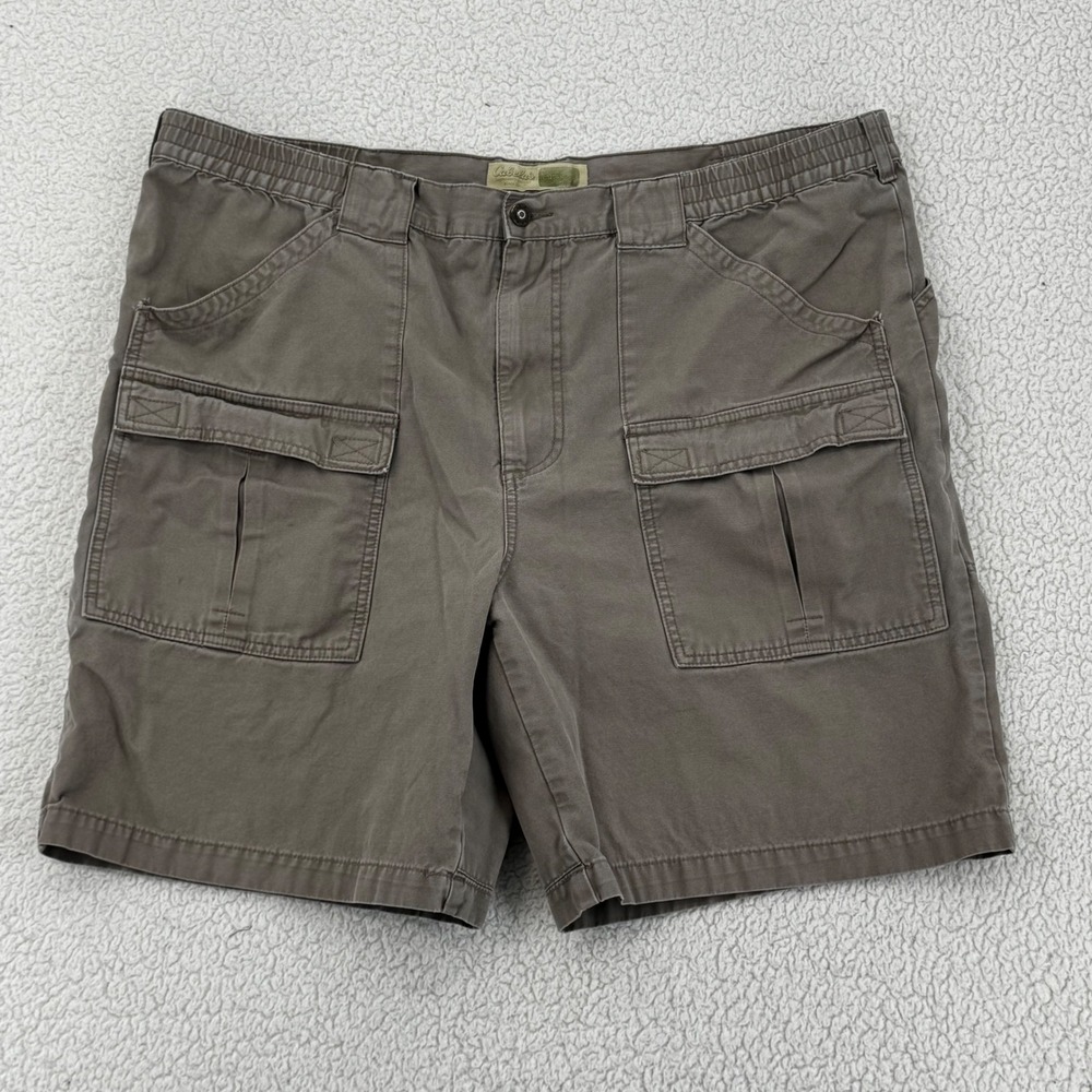 Cabelas Outdoors Mens Brown Cotton Cargo Shorts Elastic Waist Size 40 903360